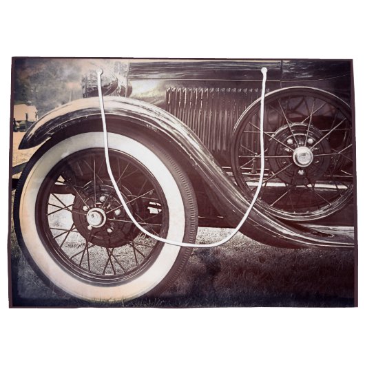 Alter Timer-antikes Auto Große Geschenktüte (Rückseite)