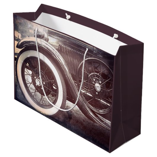 Alter Timer-antikes Auto Große Geschenktüte (Rückseite Schrägansicht)