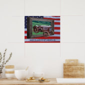 ALTER TRAKTOR, DER AUS DEM RAHMEN-POSTER FAHRT POSTER (Küche)