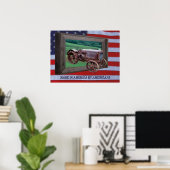 ALTER TRAKTOR, DER AUS DEM RAHMEN-POSTER FAHRT POSTER (Heimbüro)
