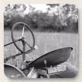 Alter Traktor für Langgras Getränkeuntersetzer (Vorderseite)