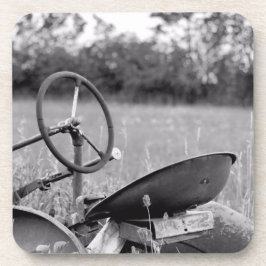 Alter Traktor für Langgras Getränkeuntersetzer