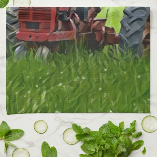 Alter Traktor Geschirrtuch (Gefaltet)