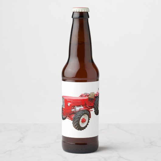 Alter Traktor Güldner Bierflaschenetikett (Vorderseite)