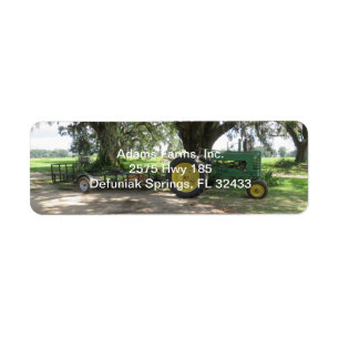 Alter Traktor-Rücksendeadresseaufkleber