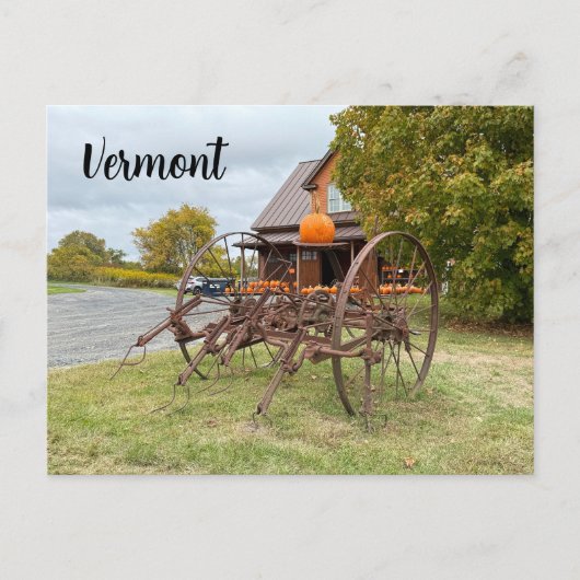 Alter Traktor und Kürbisse Postkarte (Vorderseite)