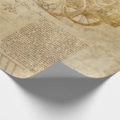 Alter Traktor und Text auf Tan-Dekoupage Geschenkpapier (Ecke)