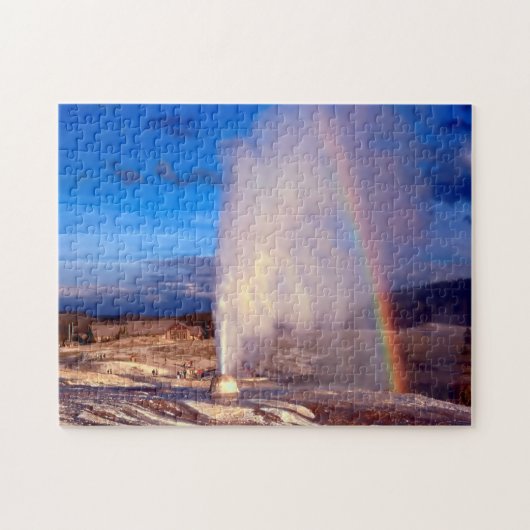 Alter treuer Gyser Yellowstone. Puzzle (Horizontal)