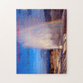 Alter treuer Gyser Yellowstone. Weihnachtsgrüßen Puzzle (Vertikal)