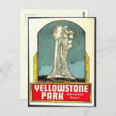 Alter treuer Yellowstone Postkarte (Vorne/Hinten)