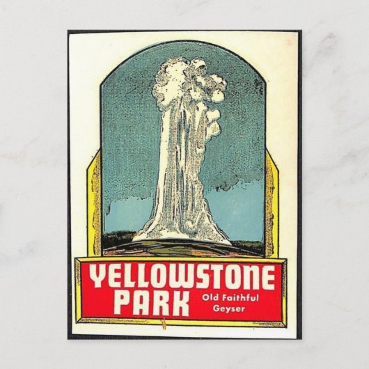 Alter treuer Yellowstone Postkarte (Vorderseite)