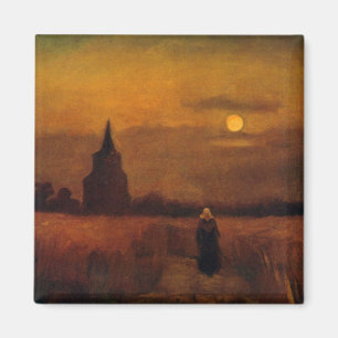 Alter Turm in den Feldern von Vincent van Gogh Magnet