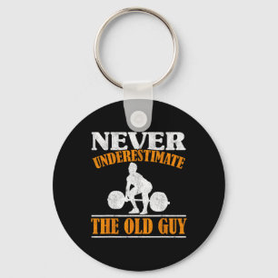 Alter Typ Bodybuilding Opa Gym Großvater Wiegen Schlüsselanhänger