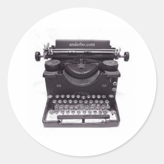 ALTER TYPEWRITER RUNDER AUFKLEBER (Vorderseite)