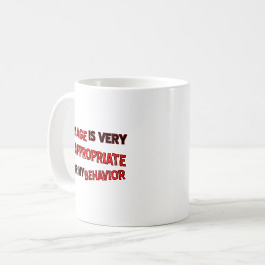 Alter unangemessenes Verhalten Funny Mug Kaffeetasse (Vorderseite Links)