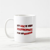 Alter unangemessenes Verhalten Funny Mug Kaffeetasse (Links)