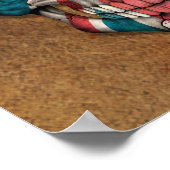 Alter und abgenutzter britischer Flaggenschädel Poster (Ecke)