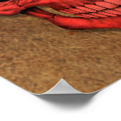 Alter und abgenutzter türkischer Flaggenschädel Poster (Ecke)