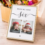Alter und Foto. Schwarz-weiße Hochzeitsfeier Tisch Dankeskarte<br><div class="desc">Schwarz-Weiß-Drehbuch Hochzeit Tischnummer Karte "Wann wir alt waren" mit Foto von Bräutigam und Braut.</div>