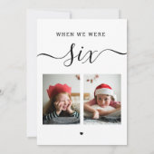 Alter und Foto. Schwarz-weiße Hochzeitsfeier Tisch Dankeskarte (Rückseite)