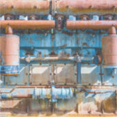 Alter und rostiger Atlas Imperial Diesel Motor in  Aufkleber (Vorderseite)