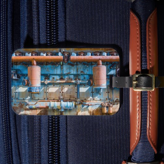 Alter und rostiger Atlas Imperial Diesel Motor in Gepäckanhänger (Vorderseite Insitu 4)