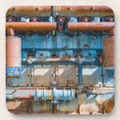 Alter und rostiger Atlas Imperial Diesel Motor in Getränkeuntersetzer (Vorderseite)