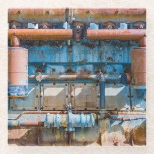 Alter und rostiger Atlas Imperial Diesel Motor in  Glasuntersetzer