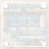 Alter und rostiger Atlas Imperial Diesel Motor in  Glasuntersetzer (Rückseite)