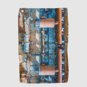 Alter und rostiger Atlas Imperial Diesel Motor in  Golfhandtuch (Vorderseite)