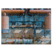 Alter und rostiger Atlas Imperial Diesel Motor in  Schneidebrett (Vorderseite)