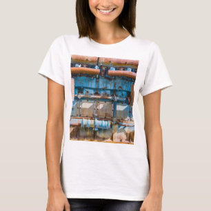 Alter und rostiger Atlas Imperial Diesel Motor in  T-Shirt