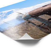 Alter und rostiger Bus mit mt. Ararat Fotodruck (Ecke)