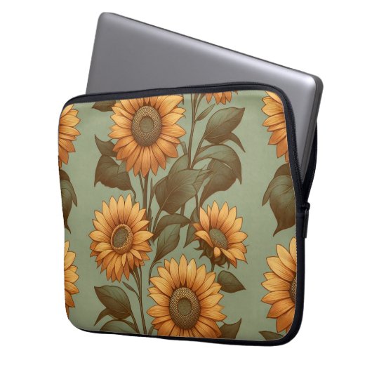 Alter und Sonnenblumen II Laptopschutzhülle (Vorderseite Links)