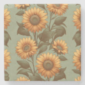 Alter und Sonnenblumen II Steinuntersetzer (Vorderseite)