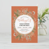 Alter und Terracotta Rustikal getrocknete Blume Ho Einladung (Stehend Vorderseite)