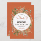 Alter und Terracotta Rustikal getrocknete Blume Ho Einladung (Vorne/Hinten)