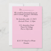 Alter und Text/Zurück Anpassbare Prinzessin Geburt Einladung (Rückseite)