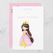Alter und Text/Zurück Anpassbare Prinzessin Geburt Einladung (Vorne/Hinten)