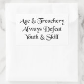 Alter und Treachery-Sticker Rechteckiger Aufkleber (Tasche)