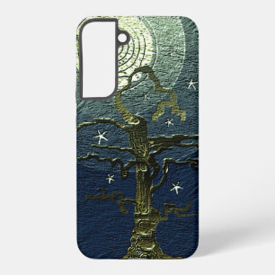 Alter verdorrter Baum Mond & Sterne Samsung Galaxy Hülle