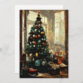 Alter Viktorianischer Weihnachtsbaum Feiertagskarte (Vorne/Hinten)
