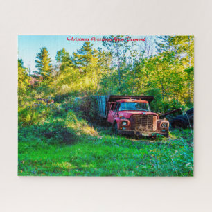 Alter Vintage-LKW Vermont.Weihnachtsgrüße Puzzle