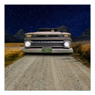 Alter Vintage-Ratten-Rod-Pickup-Truck Zombie-Fahre Poster