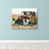 Alter Vintager LKW Leinwanddruck (Insitu (Holzboden))