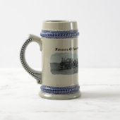 Alter Vintager Traktorpflügende Stein-Tasse Bierglas (Links)