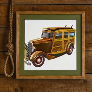 Alter Vintagewagen Poster