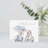 Alter von Jane Austen Regency Hello Friend Postcar Postkarte (Stehend Vorderseite)