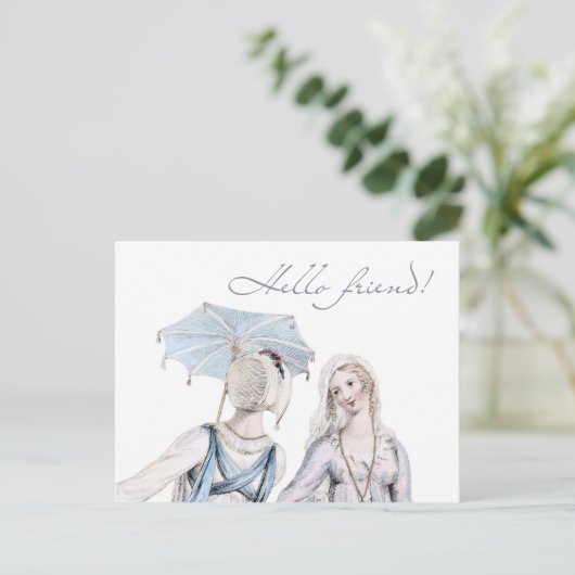 Alter von Jane Austen Regency Hello Friend Postcar Postkarte (Stehend Vorderseite)