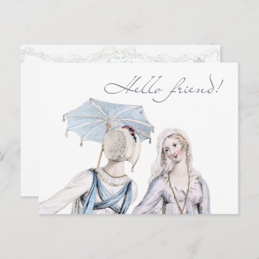 Alter von Jane Austen Regency Hello Friend Postcar Postkarte (Vorne/Hinten)
